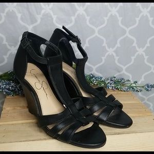 Jessica Simpson leather wedges